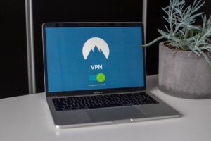 VPN symbol on laptop screen