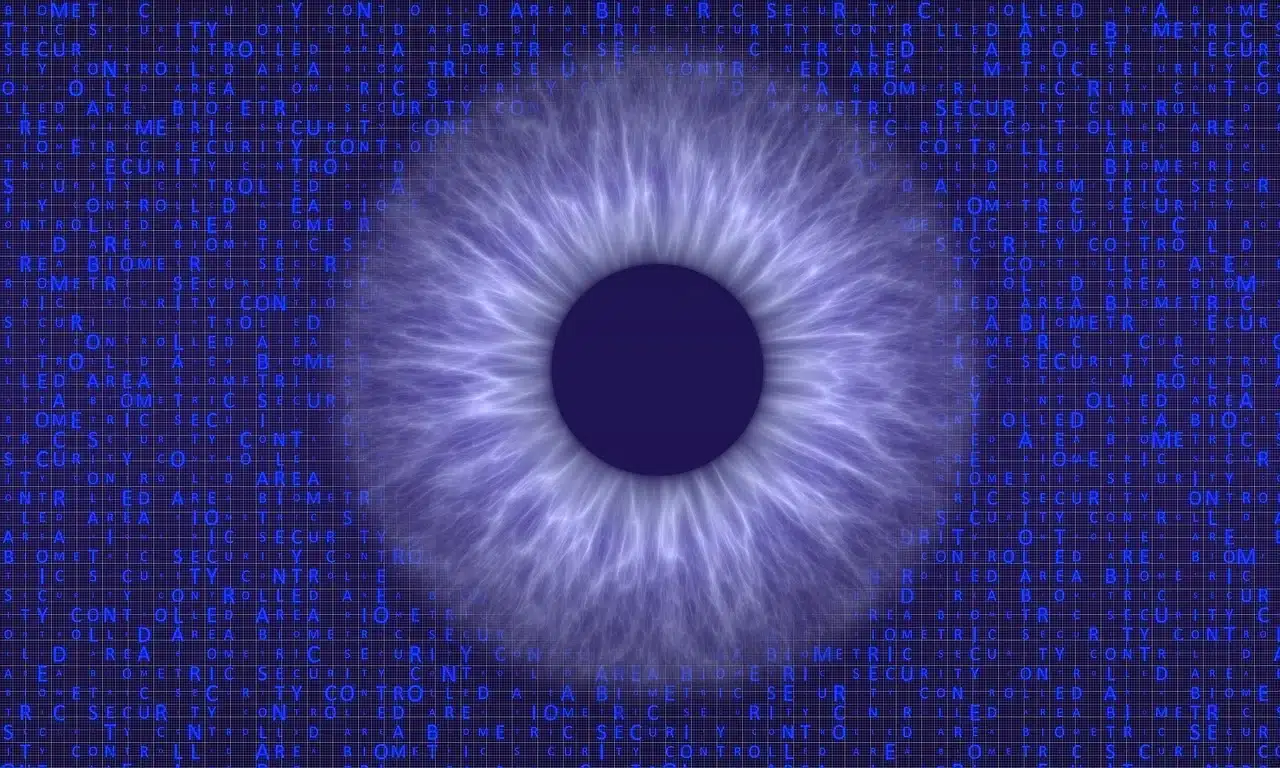 biometric cyber security - close up of eye ball